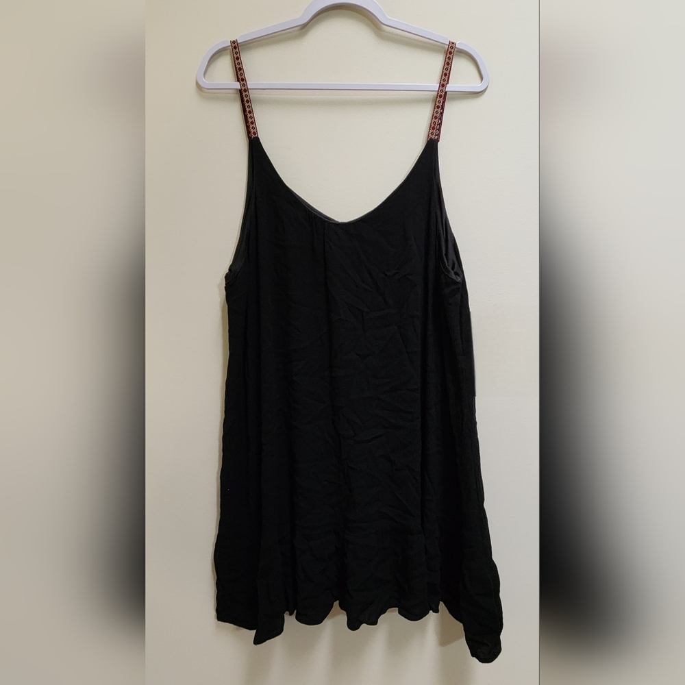 TOTO Summer Vneck Sleeveless Casual Loose Black Dress Women's Size XXL